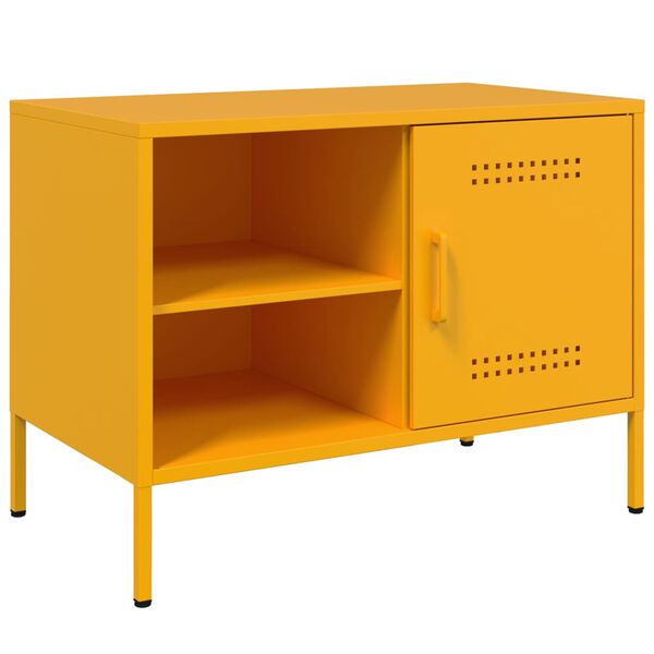 vidaXL M&oacute;vel de TV 68x39x50,5 cm a&ccedil;o amarelo mostarda