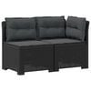 vidaXL Sof&aacute; de Jardim 2 Lugares com Almofadas Look Rattan PP Antracite
