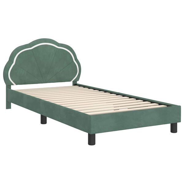 vidaXL Estrutura de Cama Infantil com Cabeceira Verde do Mar