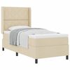 vidaXL Cama Box com colch&atilde;o com cabeceira Creme 90 x 200 cm tecido