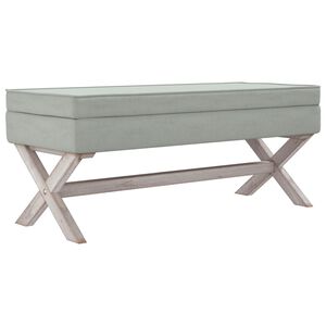 vidaXL Banco de arruma&ccedil;&atilde;o 110x45x49 cm veludo cinzento-claro