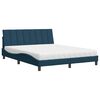 vidaXL Cama com colch&atilde;o Hanko 160x200 cm veludo azul