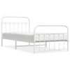 vidaXL Estrutura de cama com cabeceira e p&eacute;s 107x203 cm metal branco