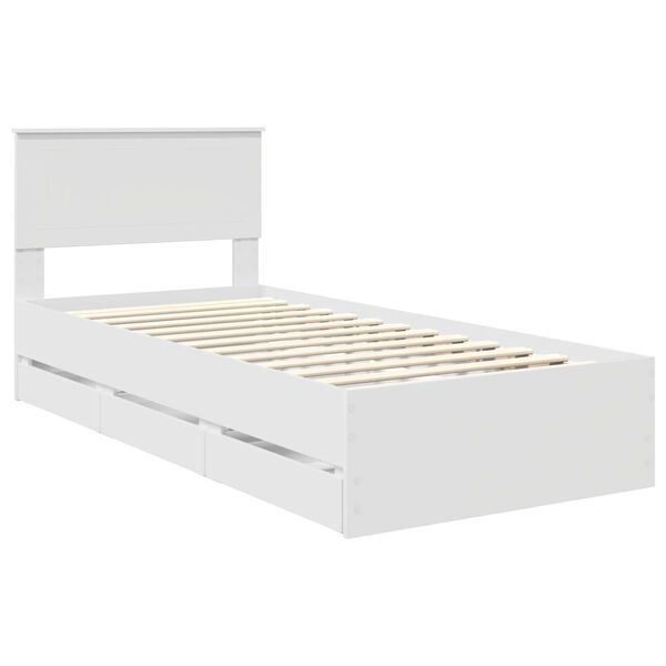 vidaXL Estrutura da Cama Branco 90 x 200 cm Madeira de Engenharia