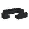 vidaXL 8 pcs conjunto lounge de jardim c/ almofad&otilde;es vime PE preto