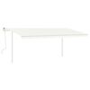 vidaXL Toldo retr&aacute;til manual com postes 5x3 m cor creme
