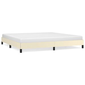 vidaXL Estrutura de cama 200x200 cm couro artificial cor creme