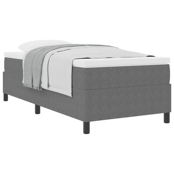 vidaXL Cama Box Cinza Claro e Branco 90 x 200 cm