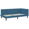 vidaXL Estrutura de Cama de Canto com Colch&atilde;o Manual 2 pcs Azul Veludo