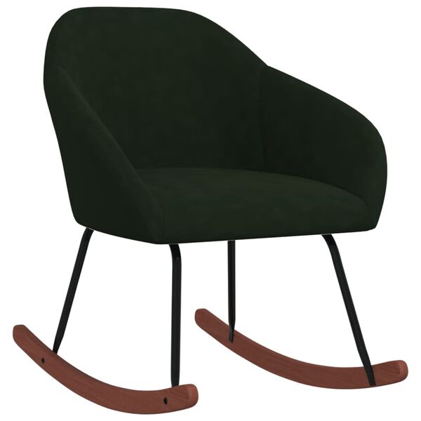 vidaXL Cadeira de baloi&ccedil;o tecido verde-escuro