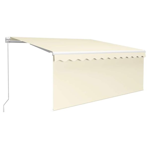 vidaXL Toldo retrátil manual com estore 3x2,5 m cor creme