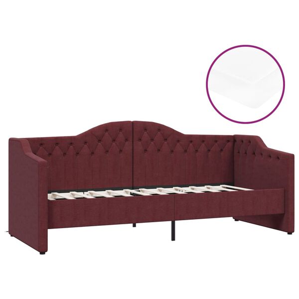 vidaXL Sof&aacute;-cama c/ colch&atilde;o e sa&iacute;da USB 90x200 cm tecido roxo