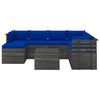 vidaXL 8 pcs conjunto lounge de paletes com almofad&otilde;es pinho maci&ccedil;o