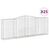 vidaXL Cestos gabi&atilde;o arqueados 25 pcs 400x50x140/160 ferro galvanizado