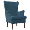vidaXL poltrona Azul Veludo
