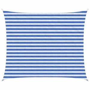 vidaXL Vela de Sombra 2,5 x 4 m HDPE Retangular Azul e Branco