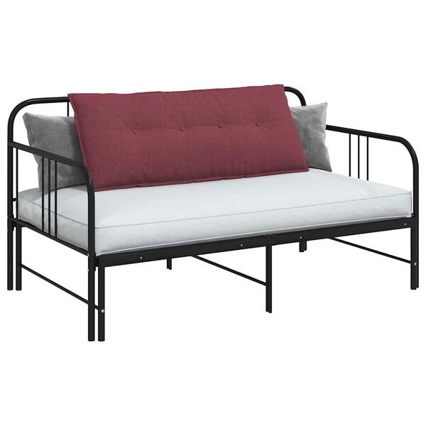 vidaXL Travesseiro para Costas Vinho Vermelho 120 x 19 x 50 cm tecido