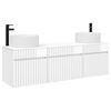 vidaXL Conjunto de Arm&aacute;rios para Banheiro 3 unid. Branco Brilhante