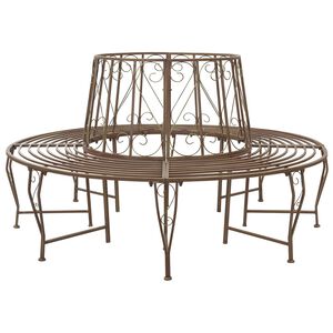 vidaXL Banco de &Aacute;rvore 8-N&uacute;mero de lugares &Oslash; 160 x 89 cm A&ccedil;o