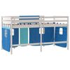 vidaXL Cama alta p/ criança c/ cortinas 80x200 cm pinho maciço azul