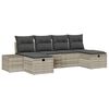 vidaXL Conjunto de Sof&aacute; de Jardim 6 unid. Cinzento-claro vime PE