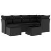 vidaXL 7 pcs conjunto de sof&aacute;s p/ jardim c/ almofad&otilde;es vime PE preto