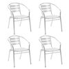 vidaXL Cadeiras de exterior empilh&aacute;veis 4 pcs alum&iacute;nio