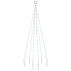 vidaXL &Aacute;rvore de Natal mastro de bandeira 108 LEDs 180cm branco frio