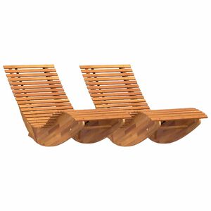 vidaXL Espregui&ccedil;adeira 2-pessoa 2 pcs Castanho 154 x 60 x 74 cm