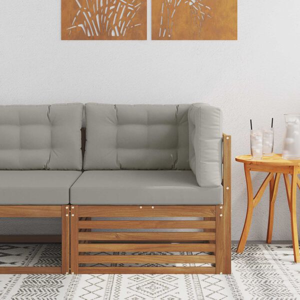 vidaXL Sof&aacute; de Canto Outdoor Madeira S&oacute;lida de Ac&aacute;cia Natural