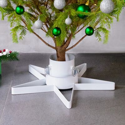 vidaXL Suporte para árvore de Natal 47x47x13,5 cm branco