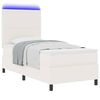 vidaXL Cama Box com luzes de tira LED Creme e Branco 203 x 90 x 128 cm