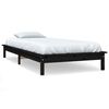 vidaXL Estrutura de cama 100x200 cm pinho maci&ccedil;o preto