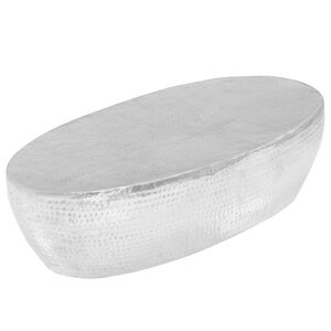 vidaXL Mesa de centro martelada 100x50x28 cm prateado