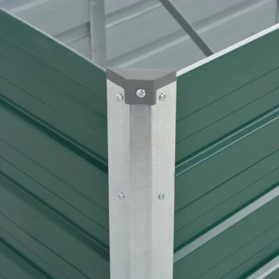 vidaXL Canteiro elevado de jardim aço galvanizado 320x80x45 cm verde