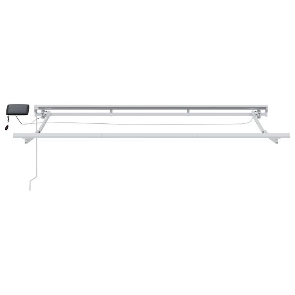 vidaXL Estrutura de Toldo Manual com LEDs Branco 3,5 x 2 m Alum&iacute;nio