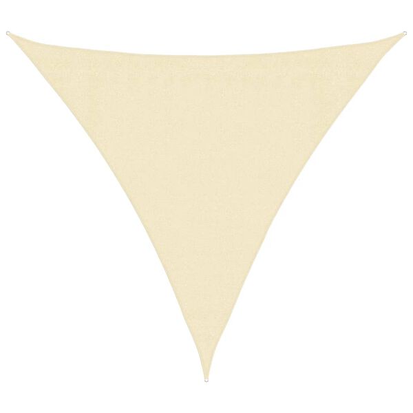 vidaXL Guarda-sol HDPE triangular 3,6x3,6x3,6 m creme