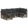 vidaXL Conjunto de Sof&aacute; de Jardim 6 pcs Cinzento vime PE