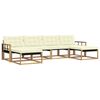 vidaXL Conjunto de Sof&aacute;s para Exterior 6 unid. Branco e Creme