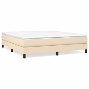 vidaXL Estrutura de cama com molas 160x200 cm tecido cor creme