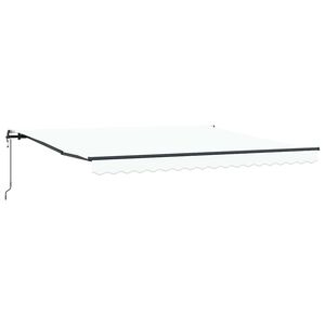 vidaXL Toldo retr&aacute;til Branco 400 &times; 350 cm Tecido e Alum&iacute;nio