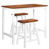 vidaXL Conjunto mesa e bancos de bar 3 pcs madeira maci&ccedil;a