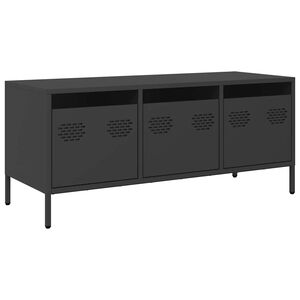 vidaXL M&oacute;vel de TV 101,5x39x43,5 cm a&ccedil;o laminado a frio preto