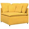vidaXL Sof&aacute; modular c/ pufes almofadas tecido corduroy amarelo-claro