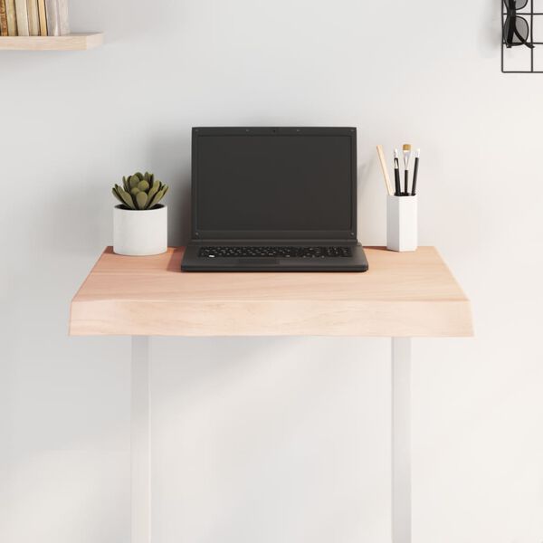 vidaXL Tampo de mesa c/ bordas vivas carvalho maci&ccedil;o n&atilde;o tratado