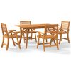 vidaXL Conjunto de jantar p/ jardim 5 pcs madeira de ac&aacute;cia maci&ccedil;a