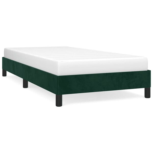 vidaXL Estrutura de cama sem colch&atilde;o 80x200 cm veludo verde-escuro