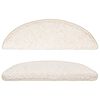 vidaXL Tapetes de escada 15 pe&ccedil;as 56x17x3 cm branco semicircular