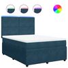 vidaXL Cama boxspring com colch&atilde;o 140x190 cm veludo azul