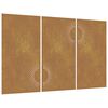 vidaXL Decora&ccedil;&atilde;o p/ muro de jardim 3pcs 105x55cm a&ccedil;o corten design sol